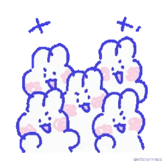🥰 conigli, carino, cartoni animati, animali telegram sticker