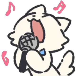 😲 kucing, mikrofon, bernyanyi, musik, binatang, kartun, lucu, riang telegram sticker