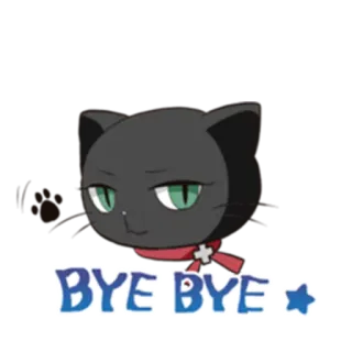 👋 BYE BYE mèo, tạm biệt, chào tạm biệt, chia tay, hoạt hình, động vật telegram sticker