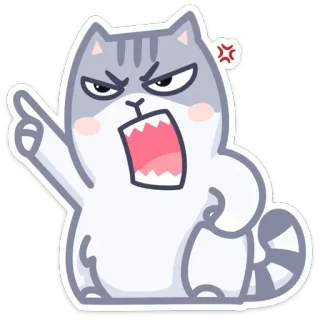 🤬 cat, angry, cartoon, animal, sticker telegram sticker