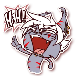 😼 HAH! Cartoon, Katze, Lachend, Fröhlich, Humor, Ausdruck whatsapp sticker