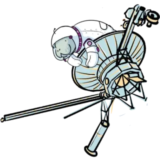 🛰 астронавт, космос, спутник, мультфильм whatsapp sticker