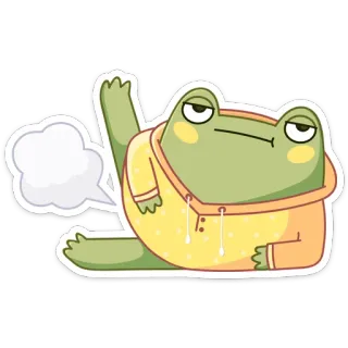 🥴 grenouille, dessin animé, paresseux, humour, drôle whatsapp sticker