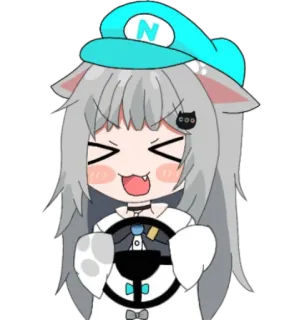 🦽 애니메이션, 네코미미, 운전, 귀여운 telegram sticker