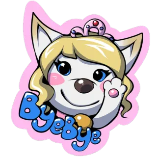 👋 ByeBye dog, anime, kawaii, bye, cartoon, sticker telegram sticker