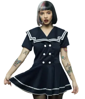 😕 Melanie Martinez melanie martinez, cantante, tatuaje, vestido marinero, estrella pop telegram sticker