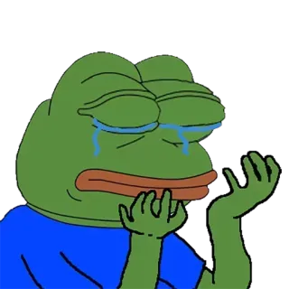🐸 Pepe the Frog pepe, 青蛙, 难过, 哭, 表情包, 网络 telegram sticker