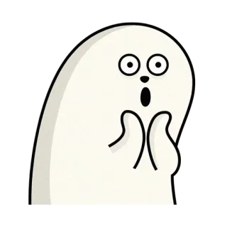 😱 Cartone animato, Personaggio, Scioccato, Fantasma, Sorpresa, Animazione whatsapp sticker