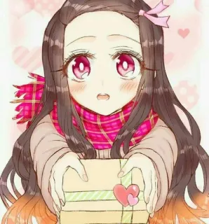 ⛓ Nezuko Kamado Demon Slayer Anime, Nezuko, Demon Slayer, Lucu, Kawaii, Hadiah telegram sticker