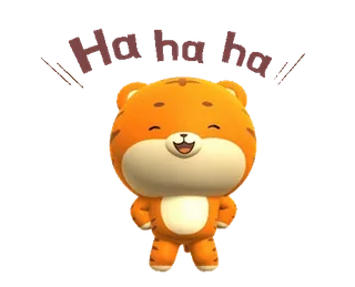 😂 Ha ha ha 老虎, 卡通, 动物, 可爱, 大笑, 快乐 telegram sticker