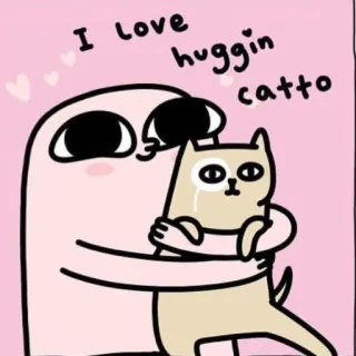 💎 I love huggin catto kat, knuffelen, liefde, cartoon, dier, schattig telegram sticker