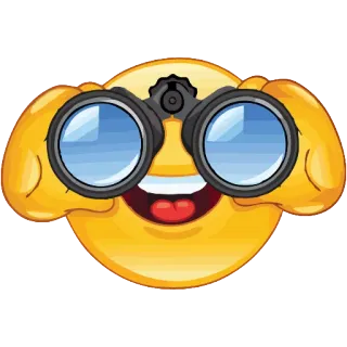 👀 Emoji, Fernglas, Smiley, Schauen, Suchen, Beobachtung telegram sticker