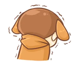 😔 hond, koud, bang, rillen, dier, cartoon telegram sticker