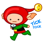 🏃‍♂️ Cartone animato, Elfo, Rosso, Verde, Personaggio, Fantasy telegram sticker