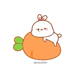 😊 coelho, cenoura, fofo, desenho animado, coelhinho, animal, kawaii telegram sticker