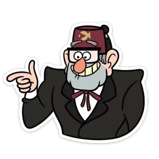😉 Stan Pines Gravity Falls Stan Pines, Gravity Falls, kreskówka, animacja, Disney, postać telegram sticker