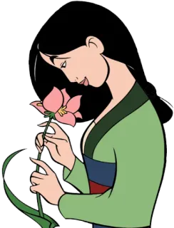 🌹 Mulan Disney, animasi, bunga, putri, kartun telegram sticker