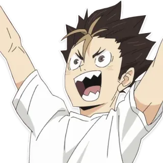 💪 Yu Nishinoya Haikyuu!! Аниме, Haikyuu, Нишиноя, Спорт, Манга telegram sticker