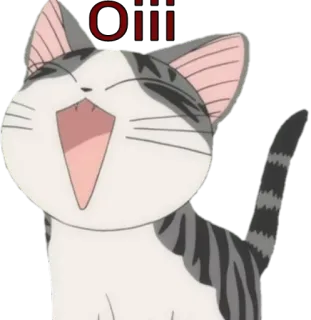 😊 Oiii кот, аниме, милый, стикер, животное, счастливый whatsapp sticker