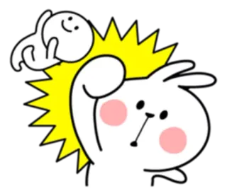 👊 Dessin animé, Lapin, Lapin, Mignon, Kawaii, Animal, Illustration telegram sticker