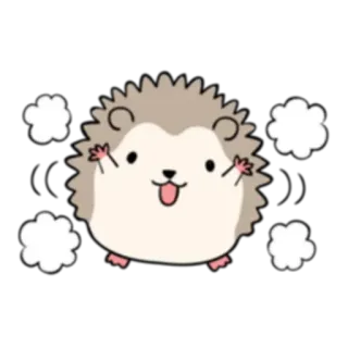 😃 erizo, lindo, animal, dibujos animados telegram sticker