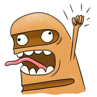 😃 sticker, cartoon, monster, personage, boos, gebalde vuist telegram sticker
