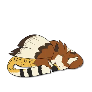 😪 griffon, sleeping, animal, mythical creature, cute, cartoon telegram sticker