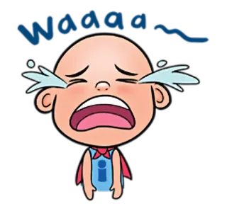 😭 Waaaa pleurer, dessin animé, triste, enfant, contrarié telegram sticker