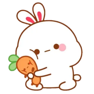 🍼 coelho, cenoura, fofo, kawaii, animal telegram sticker