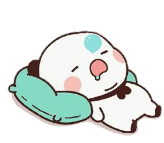 🐻 Cartoon, Schlafend, Süß, Kissen, Müde, Kawaii telegram sticker