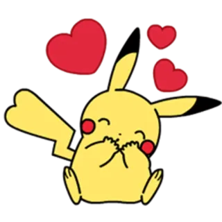 😍 Pikachu Pokemon pikachu, pokemon, cuori, carino, amore, elettrico telegram sticker