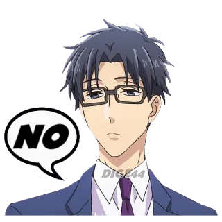 👎 NO Anime, No, Negazione, Serio, Disapprovazione telegram sticker