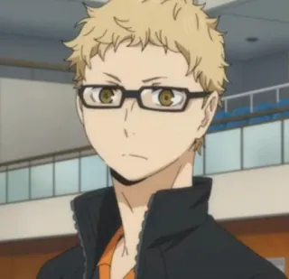 ✨ Tsukishima Kei Haikyuu!! anime, haikyuu, tsukishima, kei, character telegram sticker