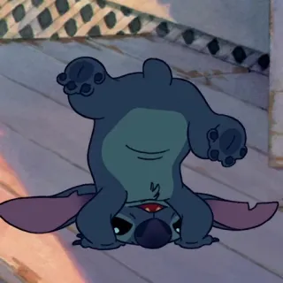 ❣️ Stitch Lilo & Stitch disney, kreskówka, słodki, obcy, do góry nogami, rozbrykany telegram sticker