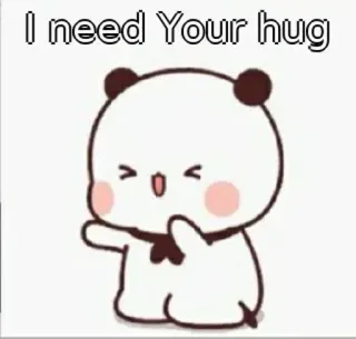 🥺 I need Your hug câlin, mignon, panda, amour, affection, kawaii whatsapp sticker