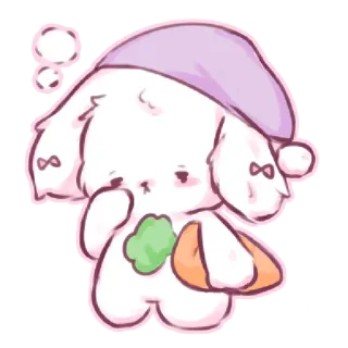 😴 귀여운, 졸린, 강아지, 동물, 스티커, 만화 telegram sticker
