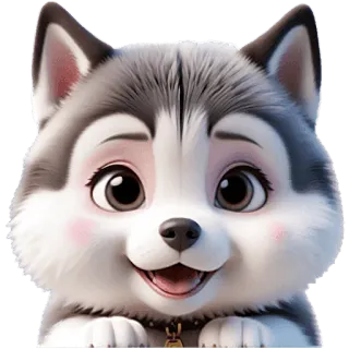 🥹 Hund, Welpe, süß, Husky, Haustier, Tier whatsapp sticker
