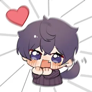 🗡 lindo, anime, chibi, corazón, feliz, dibujos animados telegram sticker