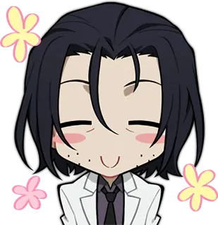😊 Anime, Cartoon, Chibi, Blumen whatsapp sticker