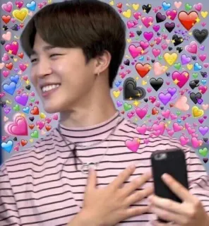 💜 Jimin Jimin, BTS, K-pop, heart, cute, selfie telegram sticker