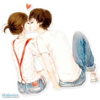 💋 @afavoice miłość, pocałunek, romans, para, związek, uczucie, serce telegram sticker