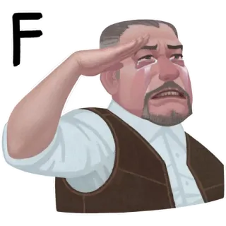 😭 F saluut, huilen, verdrietig, militair, brief telegram sticker