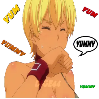 🌯 YUM YUMMY cibo, anime, buono, delizioso, adesivo telegram sticker