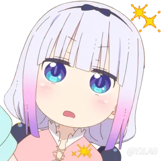 🤤 Kanna Kamui Miss Kobayashi's Dragon Maid @Y2LAB anime, Kanna, Dragon Maid, dễ thương, kawaii telegram sticker