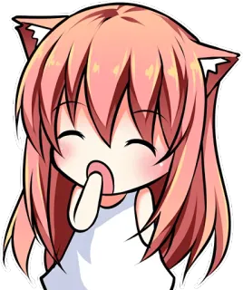 😴 Anime, Chica gato, Chibi, Lindo, Kawaii, Dormilón whatsapp sticker