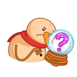 🤔 Cartone animato, Punto interrogativo, Neve, Mistero, Inverno, Previsione telegram sticker