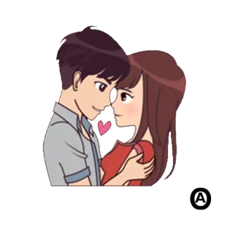 😂 pareja, amor, romance, dibujos animados, afecto, relación telegram sticker
