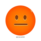 😐 表情符号, 面无表情, 橙色, 脸, 中性 whatsapp sticker