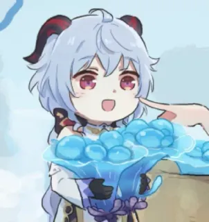 ☝️ Ganyu Genshin Impact 甘雨, 原神, 动漫, 角色, 游戏, 可爱, 同人 telegram sticker