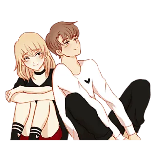✨ couple, love, cartoon, people telegram sticker